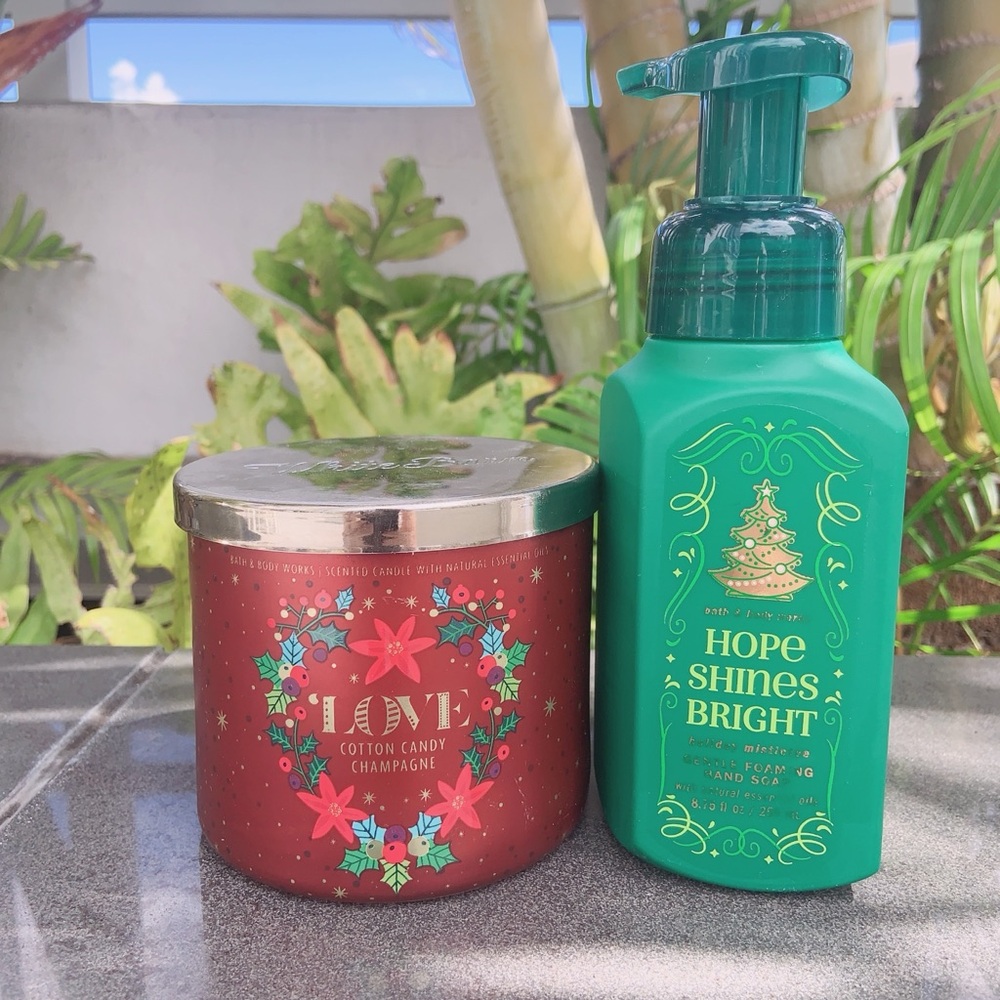 BBW Love candle & hope shine bright hand soap bundle